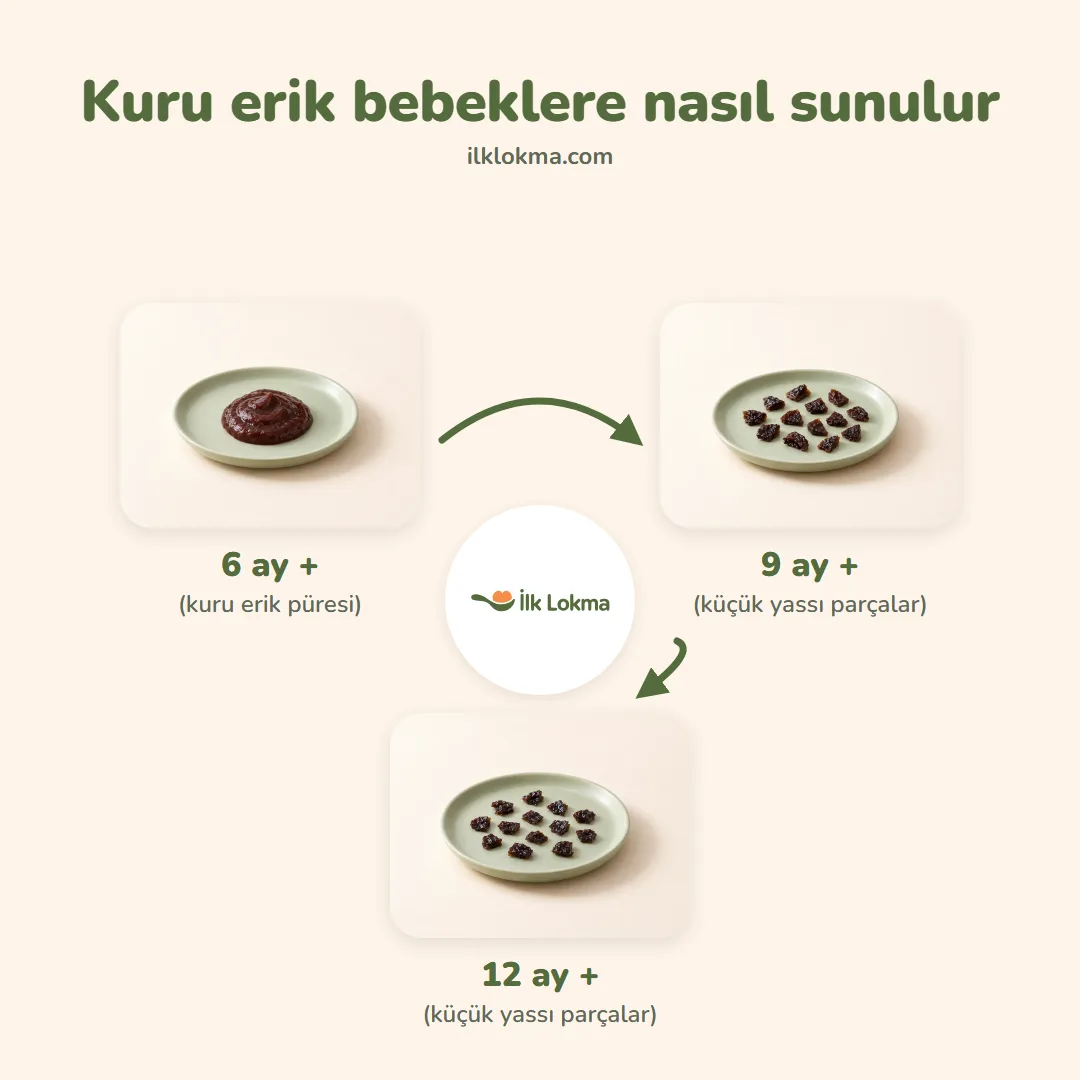 Kuru erik yaşa göre nasıl sunulur