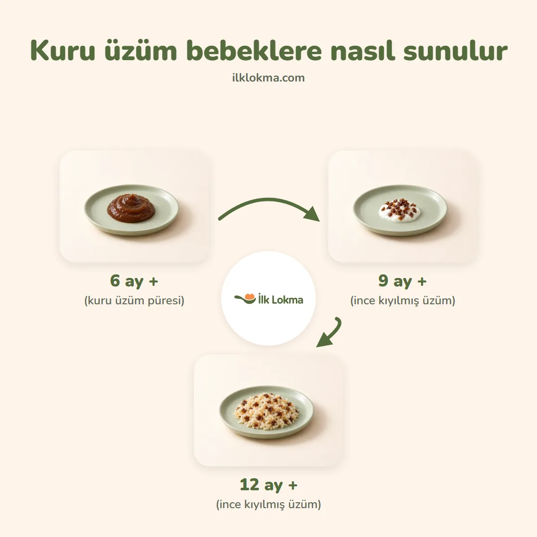 Kuru üzüm yaşa göre nasıl sunulur