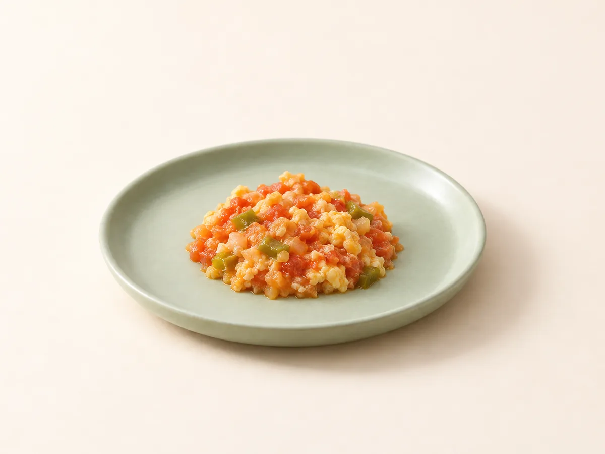 Menemen, 8 ay +: iyi ezilmiş menemen